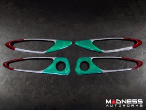 Alfa Romeo Giulia Interior Door Handle Surround Trim Kit - Carbon Fiber - Italian Theme - Feroce Carbon Alfa Romeo Giulia Interior Door Handle Surround Trim Kit - Carbon Fiber - Italian Theme - Feroce Carbon